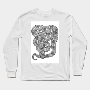 Mosaic Black and White Python Long Sleeve T-Shirt